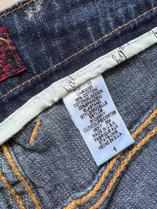 Baby Phat Y2K Jeans Size 1 Dark Wash Low Rise Cat Logo NWT - Picture 7 of 16